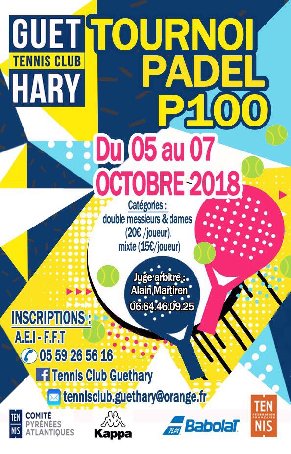 Tournoi de Padel – Octobre 2018