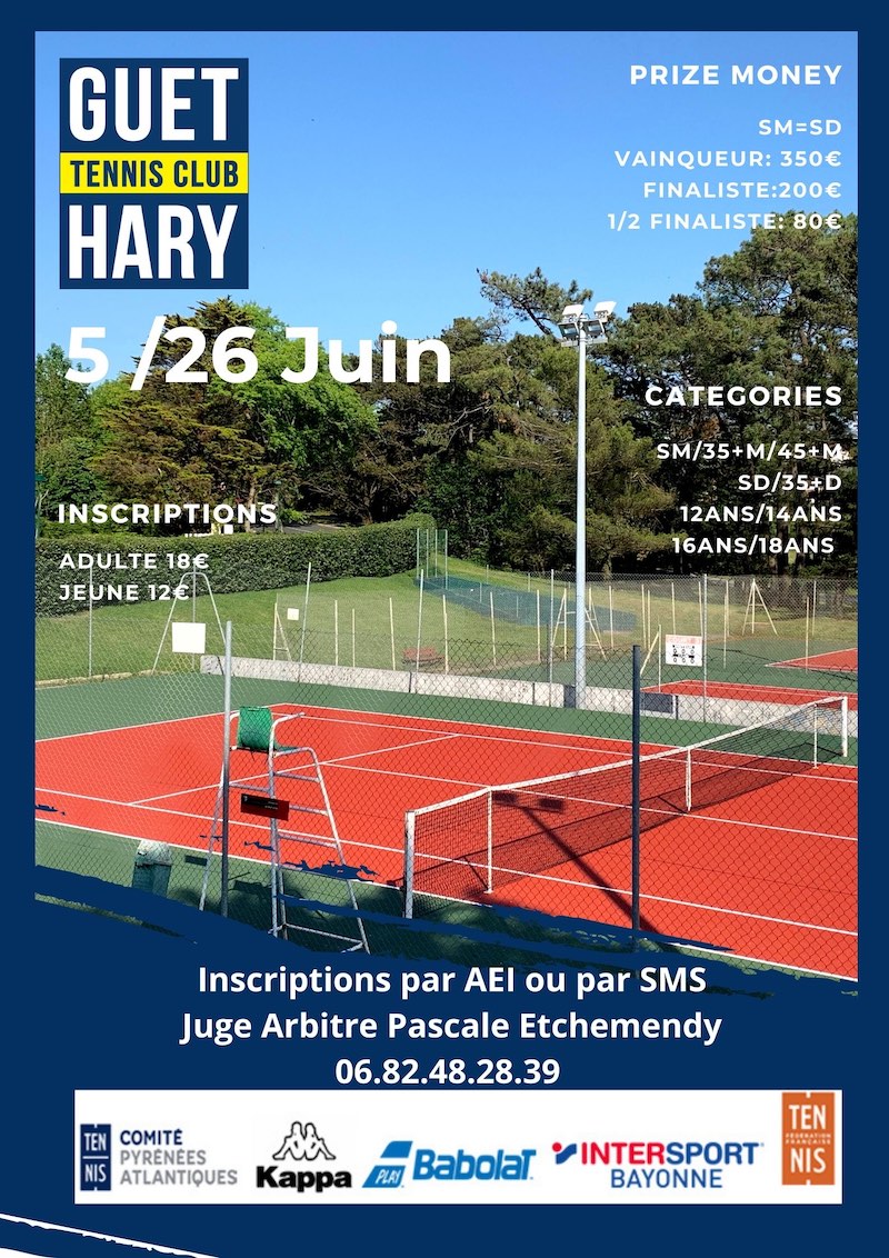 TOURNOI TC GUETHARY 5/26 JUIN 2021